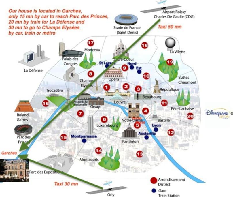 Appartement De 100M2 Dans Un Parc A 20 Mn Du Centre De Paris Garches 外观 照片